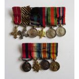 A group of First World War dress miniature medals, comprising; The Distinguished Conduct Medal,