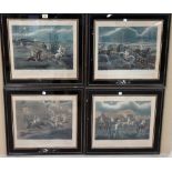 After Henry Alken, The First Steeple Chase on Record, a set of four aquatints with hand colouring,