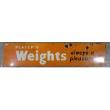 Advertising, a 20th century enamel sign for 'Players Weights', 148cm wide x 33cm high.