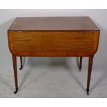 A George III satinwood banded mahogany Pembroke table,