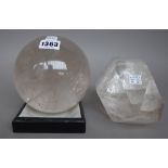 A rock crystal polished sphere,