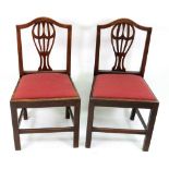 A pair of George III elm country Hepplew