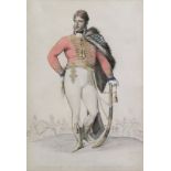 A hand coloured engraving of The Prince