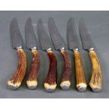 A set of six Priestley & Moore horn hand