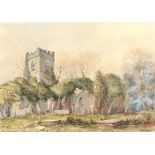 H P Yulis (British, 19th Century) Ruined church at Argot?, Hertfordshire,