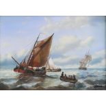 Francia (European, 20th Century) Sailing ships, signed 'Francia' (lower right), oil on board,