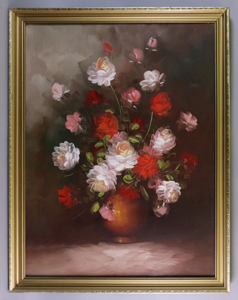 English School, 20th Century, Still life of flowers, oil on canvas, 60 x 44cm. - Image 2 of 2