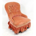 A Victorian button down upholstered nursing chair,