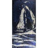 English School, 20th Century, Sailing, oil on board, 59 x 29cm.