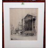 Fred A. Farrell (1882-1935), The Mansion House, London, etching, signed in pencil, 30cm x 25cm.