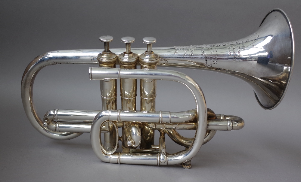 A French silver plated Cornet by Antoine Courtois, - Image 2 of 3