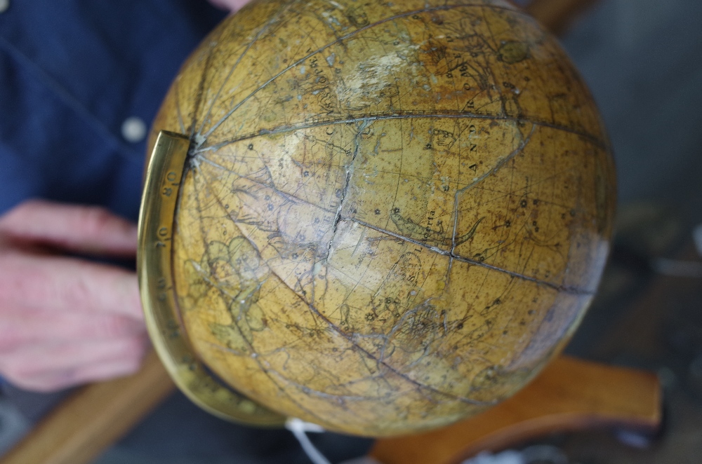 A Bale & Woodward six inch celestial globe, probably mid-19th century, on a mahogany tri-form stand, - Image 3 of 6