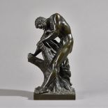 After Edme Dumont (French 1722-1775), a late 19th century bronze, Milo of Croton,