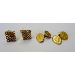 A pair of late Victorian 15ct gold cufflinks,