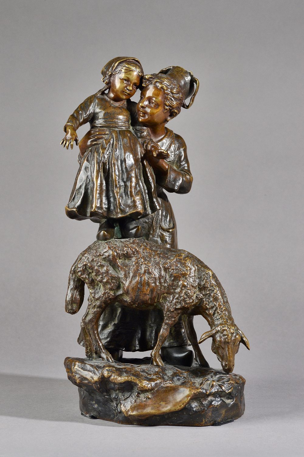 After Joseph D'Aste (French 1881-1945), a bronze figural group, circa.