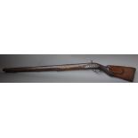 An early 19th century percussion combination hunting rifle with removable rifled barrel,