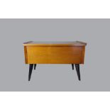 A 1970s teak sewing table, rectangular form,