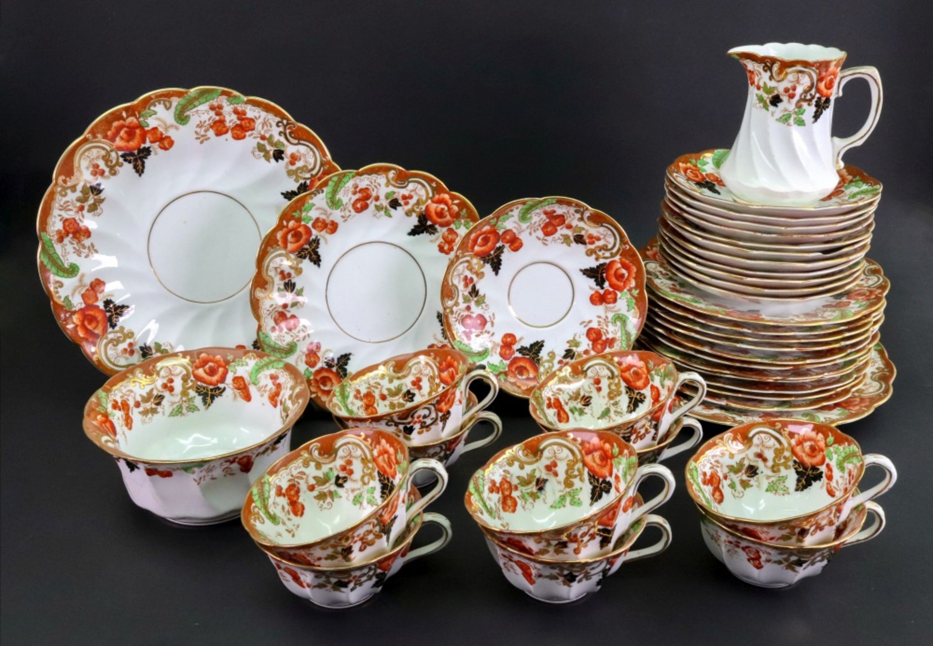 A Royal Windsor bone china 37- piece part tea service (37).