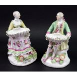 A pair of Derby porcelain sweetmeat figures, circa 1758-1760,