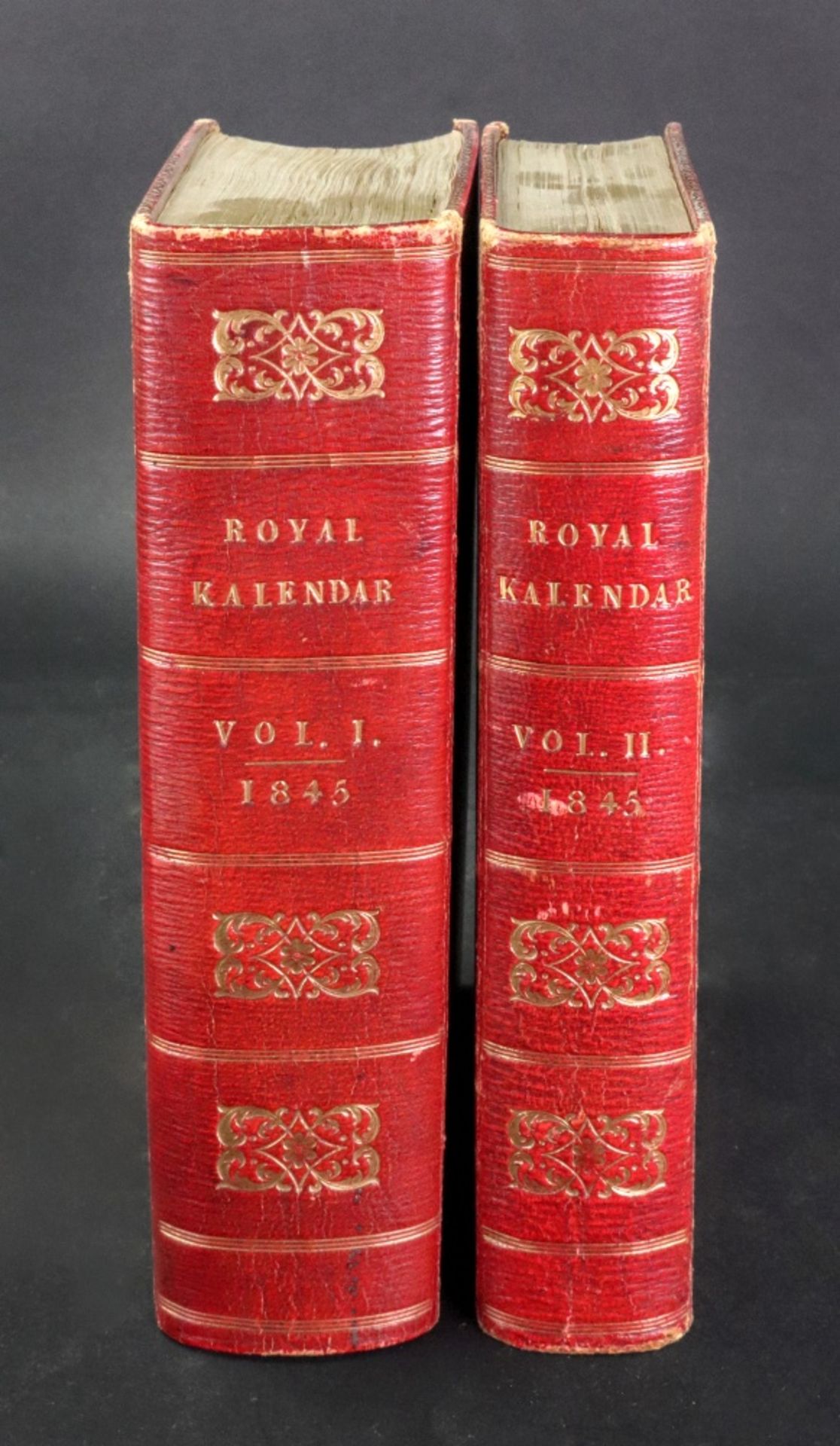 The Royal Kalendar for the year 1845, 2 volumes, full gilt red straight grain morocco, a.e.g.