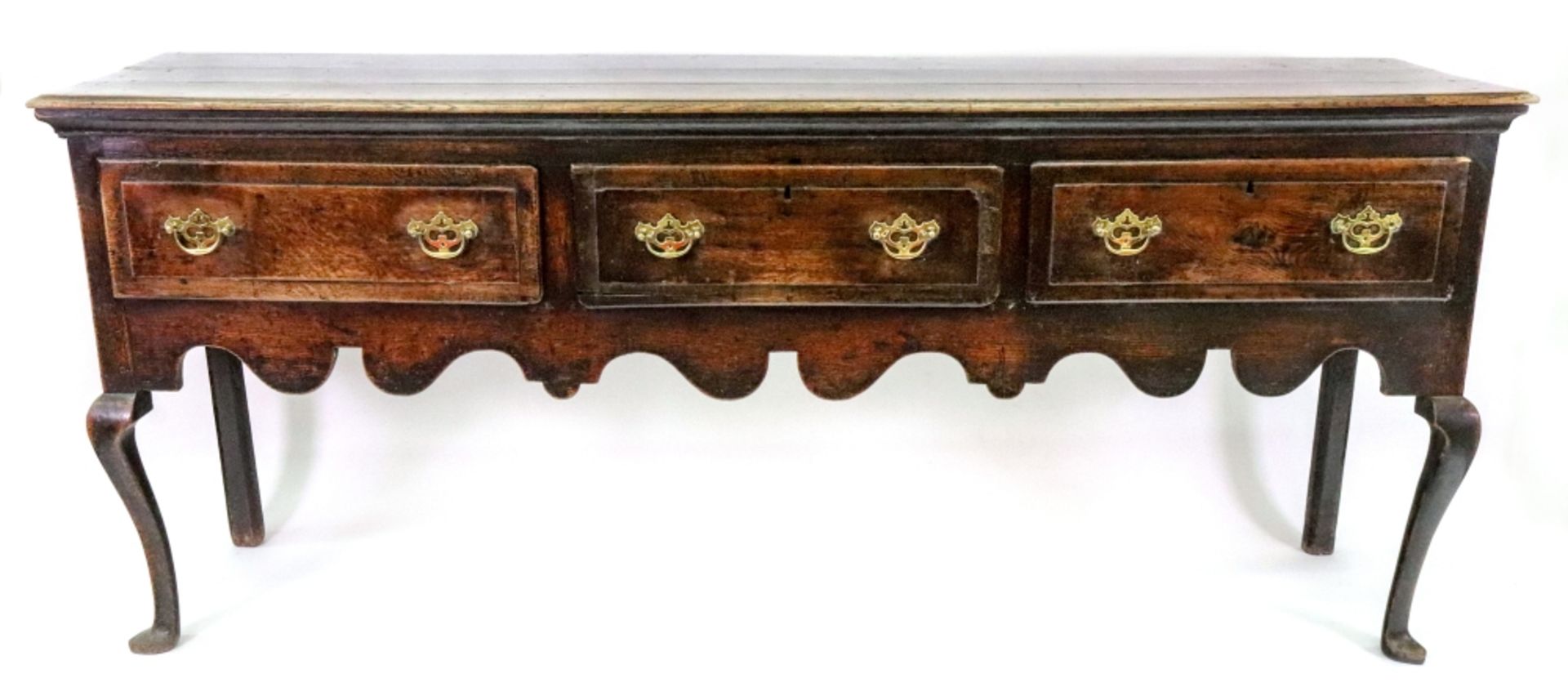 A mid 18th century oak low dresser,