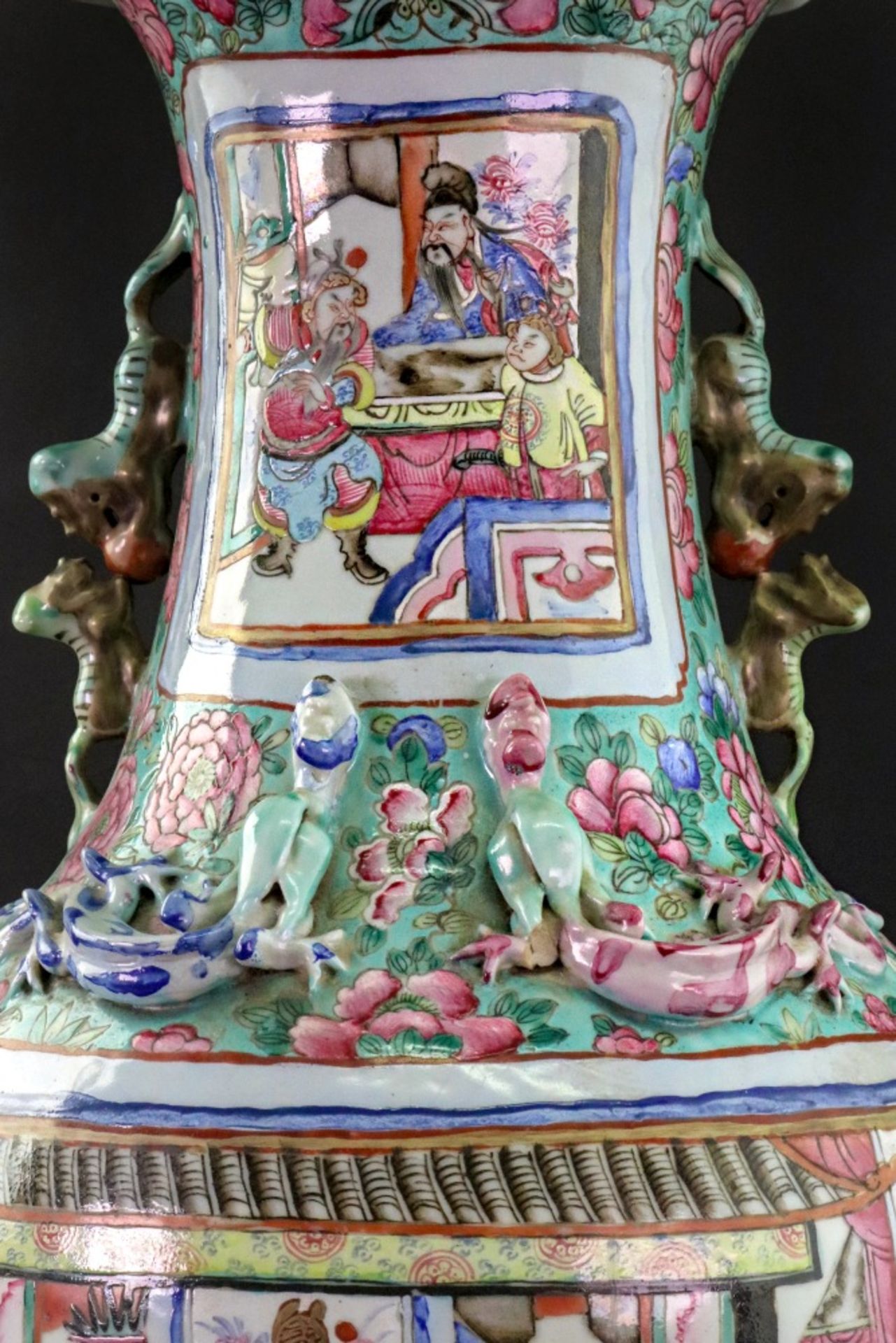 A large Chinese famille rose vase, 19th century, of baluster form, - Image 3 of 9