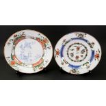 An unusual Chinese famille verte plate, Kangxi,