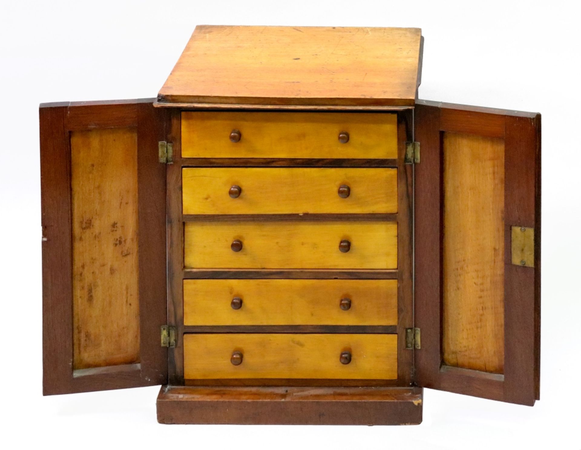 A collector's Victorian walnut and mahogany table top cabinet, circa 1880, - Image 2 of 2