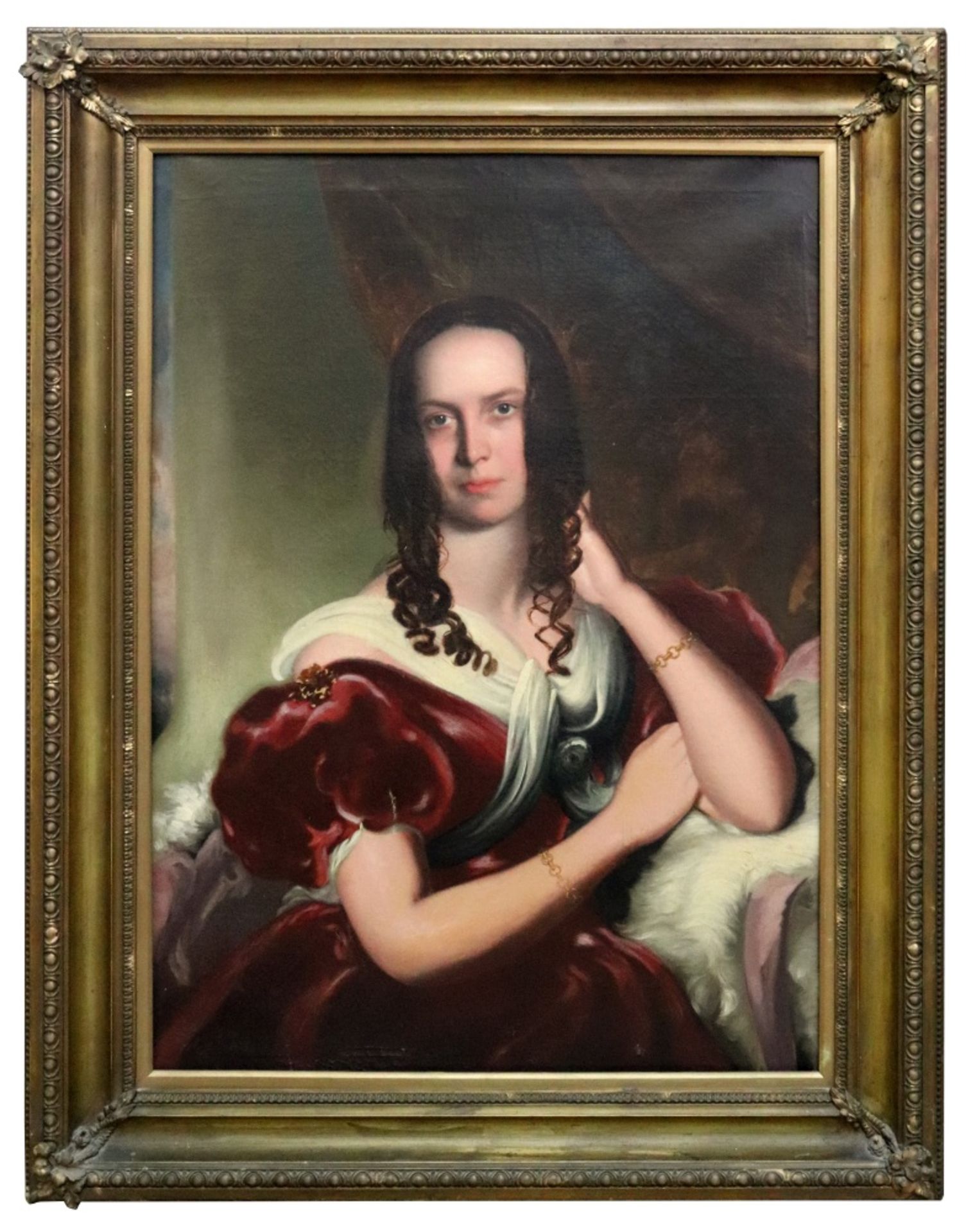 English School, 19th Century, A portrait of a lady, oil on canvas, 85 x 62.5cm. - Image 2 of 8