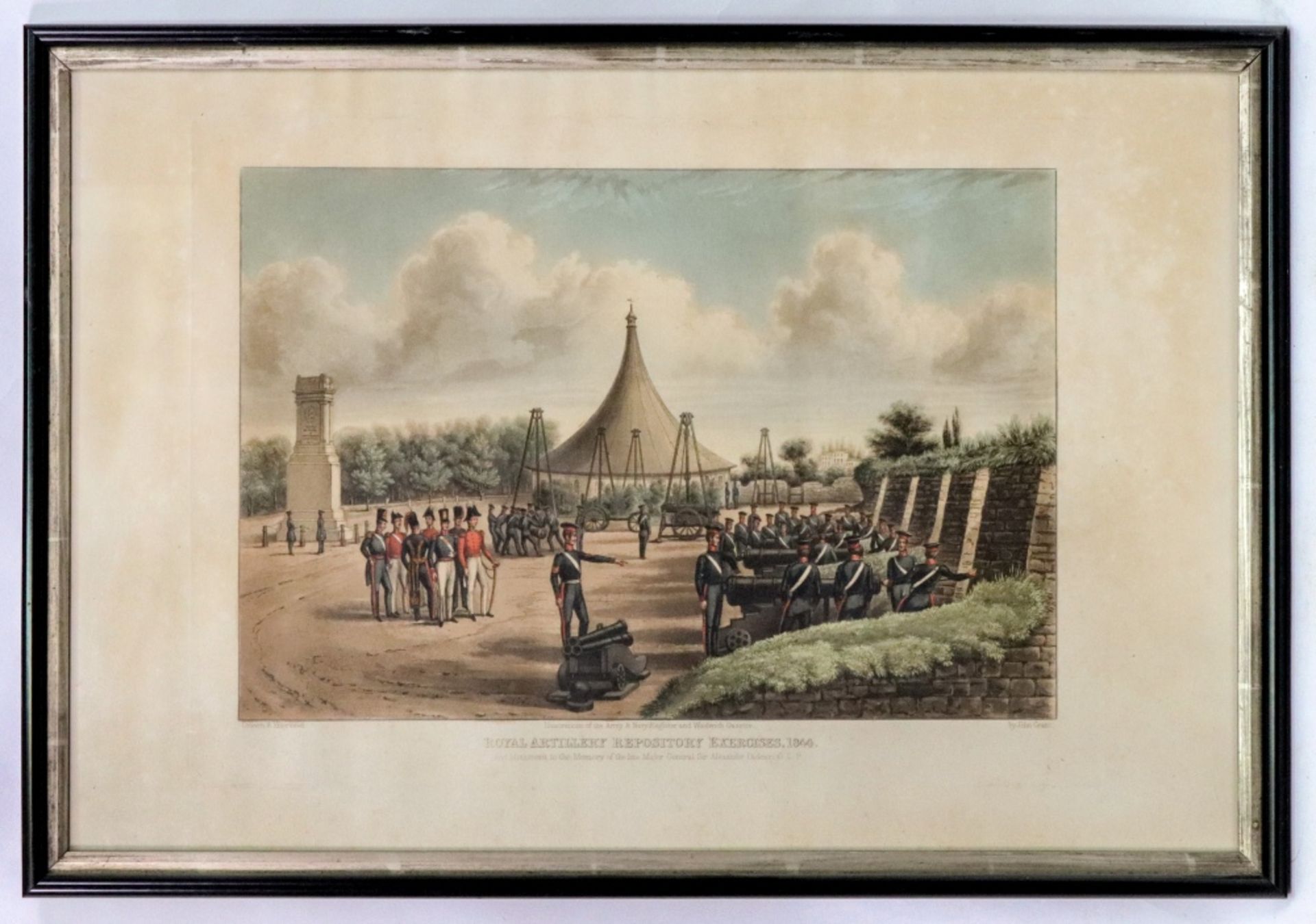 After John Grant, Royal Artillery Repository Exercises 1844, colour engraving by John Grant, - Image 2 of 4