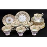 An English porcelain 18- piece tea service, probably Ridgway,