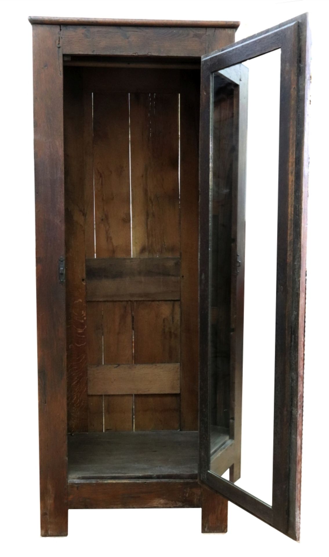 A 17th century style oak vestments cupboard, of panelled construction, - Bild 2 aus 2