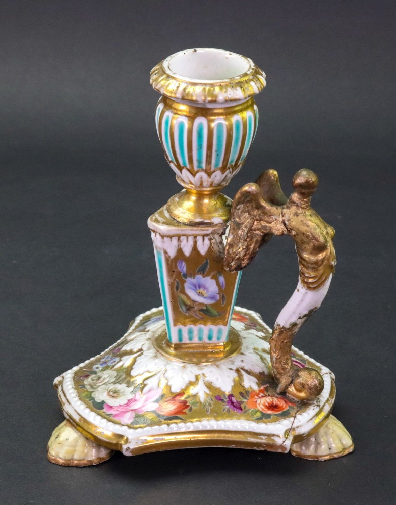 A group of English porcelains, 19th century, comprising; a chamber candlestick, - Image 5 of 22