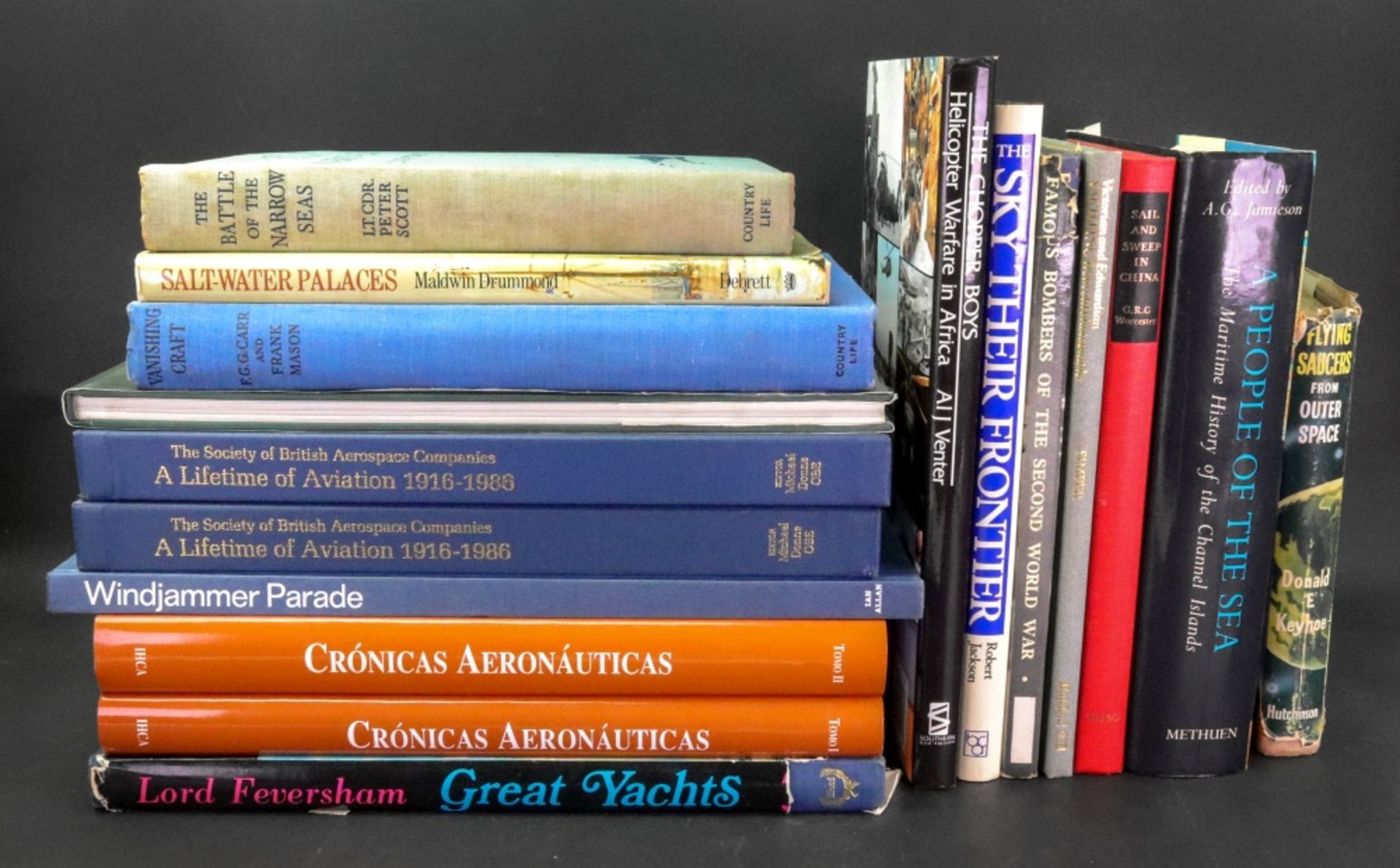 AERONAUTICAL & MARITIME - a miscellany of mostly modern books, including: Cronicas Aeronuticas,