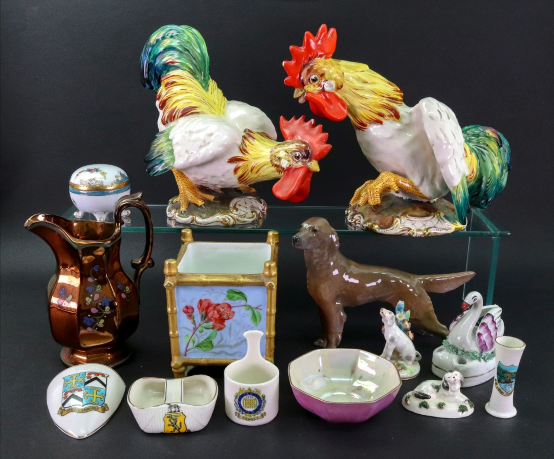 A group of English and continental pottery and porcelain, 19th & 20th century,