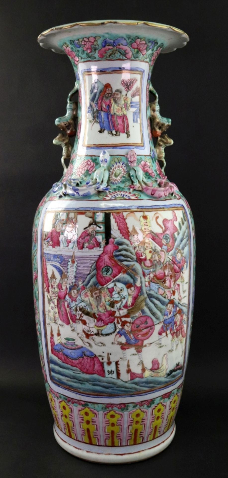 A large Chinese famille rose vase, 19th century, of baluster form, - Image 4 of 9
