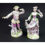 A pair of Derby figures of dancers, circa 1758-60,
