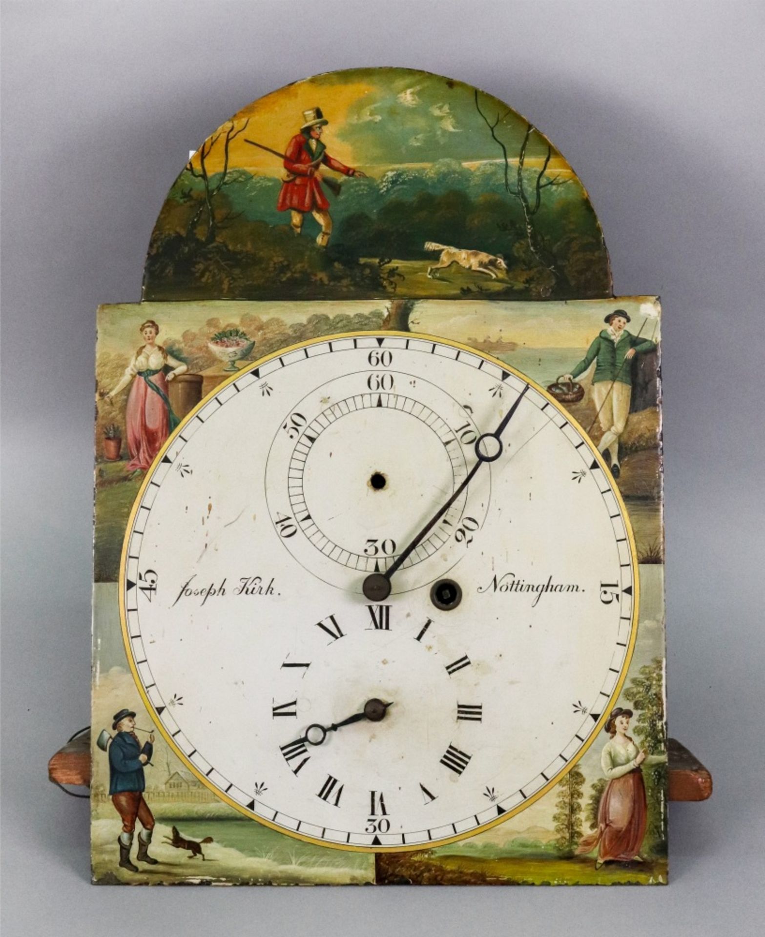 Joseph Kirk Nottingham; a George III oak and mahogany longcase clock,