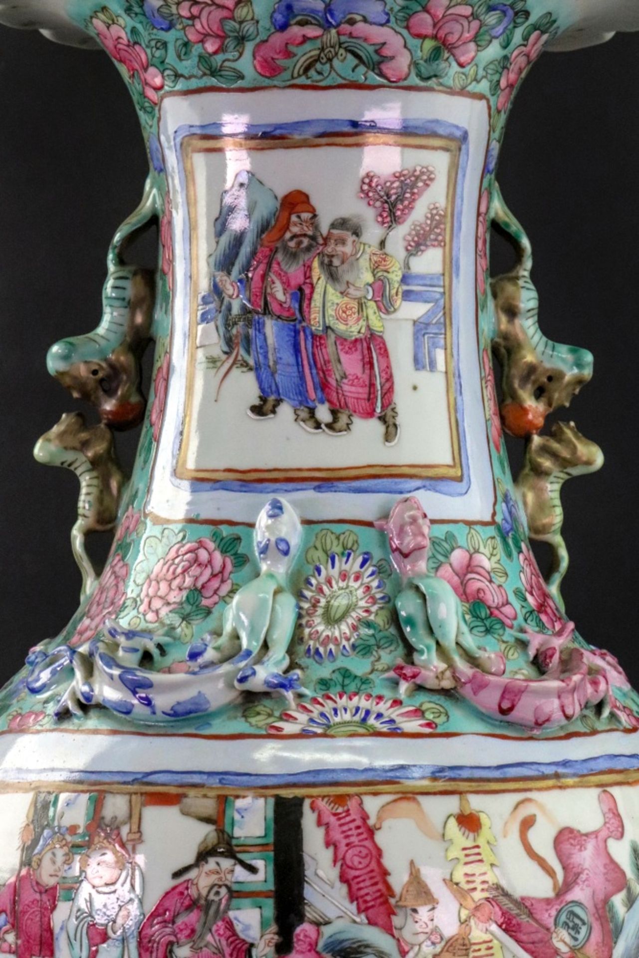 A large Chinese famille rose vase, 19th century, of baluster form, - Image 5 of 9