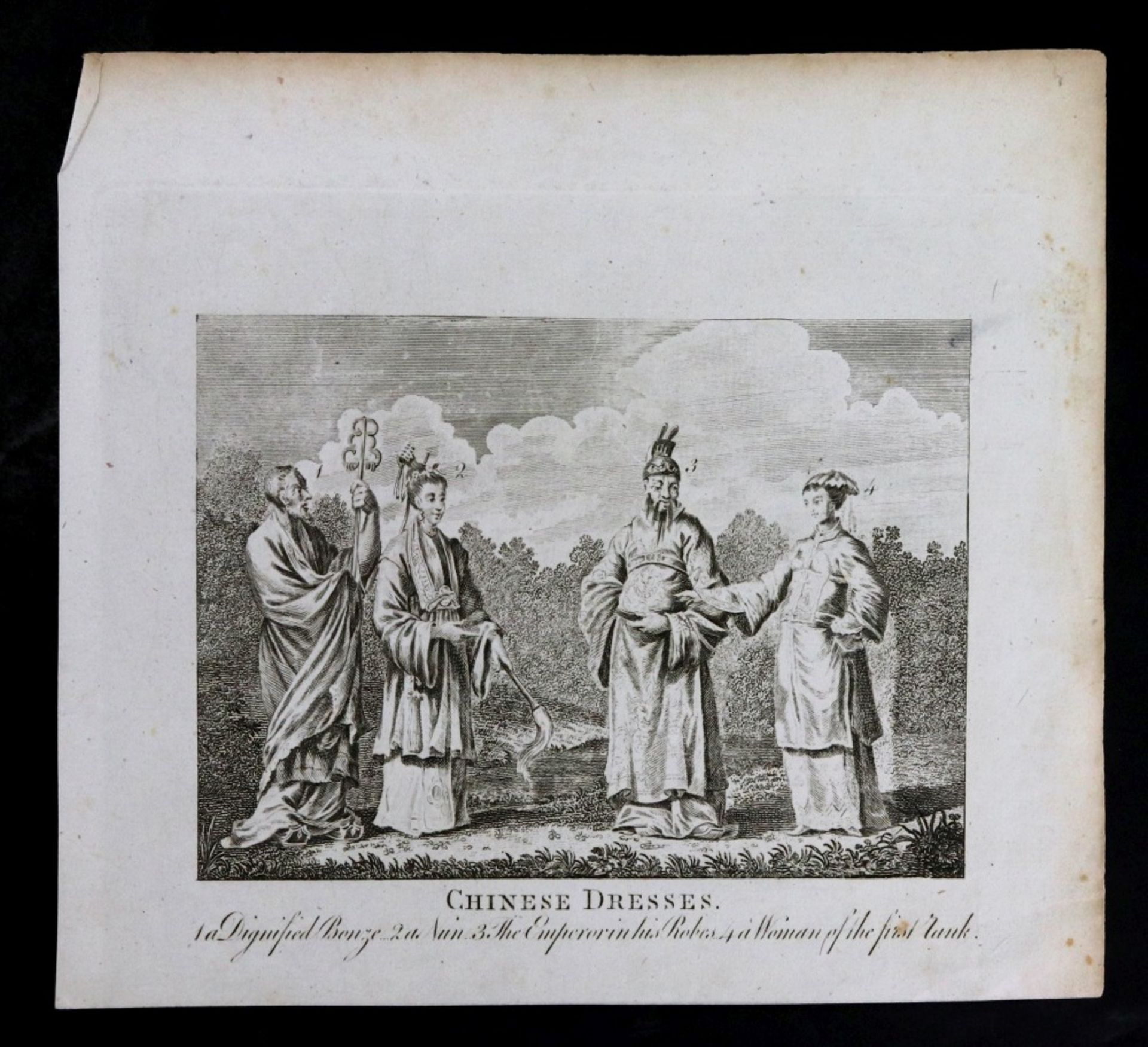 An engraving titled 'Chinese Dresses' engraved for Bankes's New History of Geography, 16 x 22cm, - Image 5 of 8