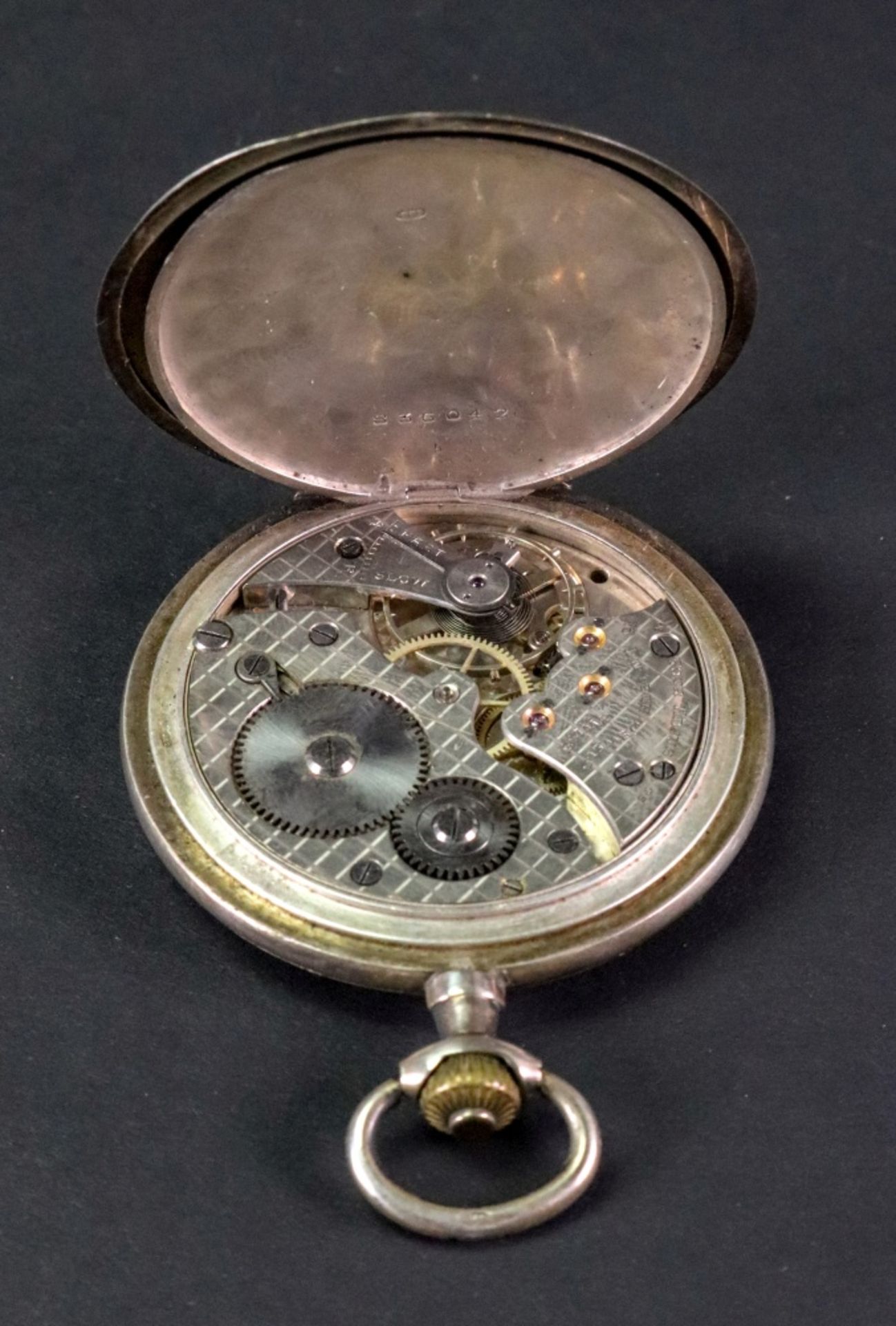 A half hunter pocket watch, the dial with Arabic numerals and subsidiary seconds dial, - Image 2 of 4