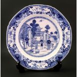 A Chinese Export blue and white soup plate, Qianlong,
