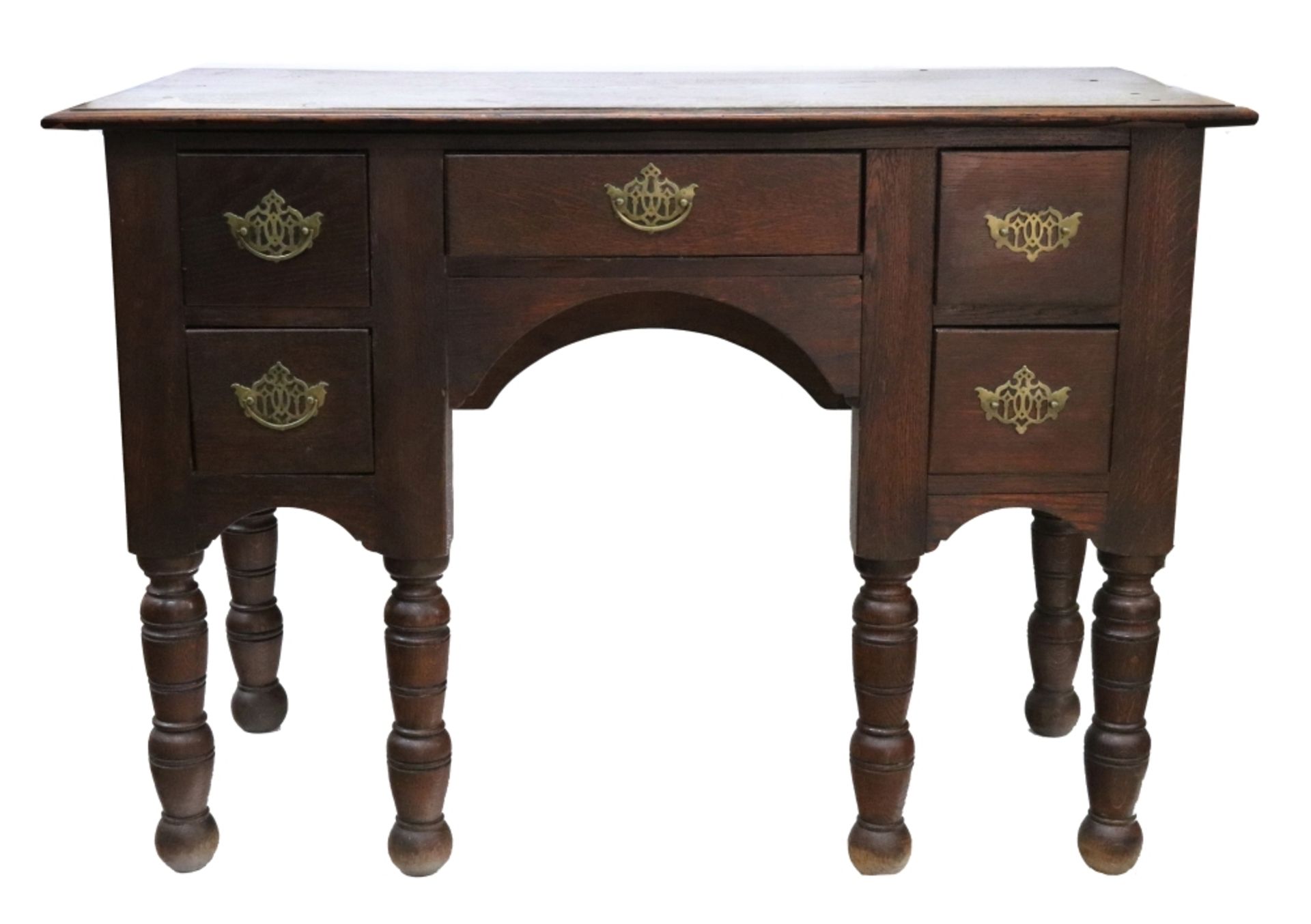 A late 17th century style oak side table,