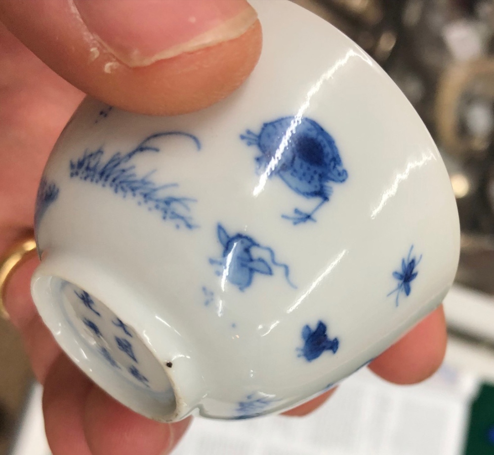 A small Chinese blue and white tea bowl, Chenghua six-character mark but later, - Image 12 of 22