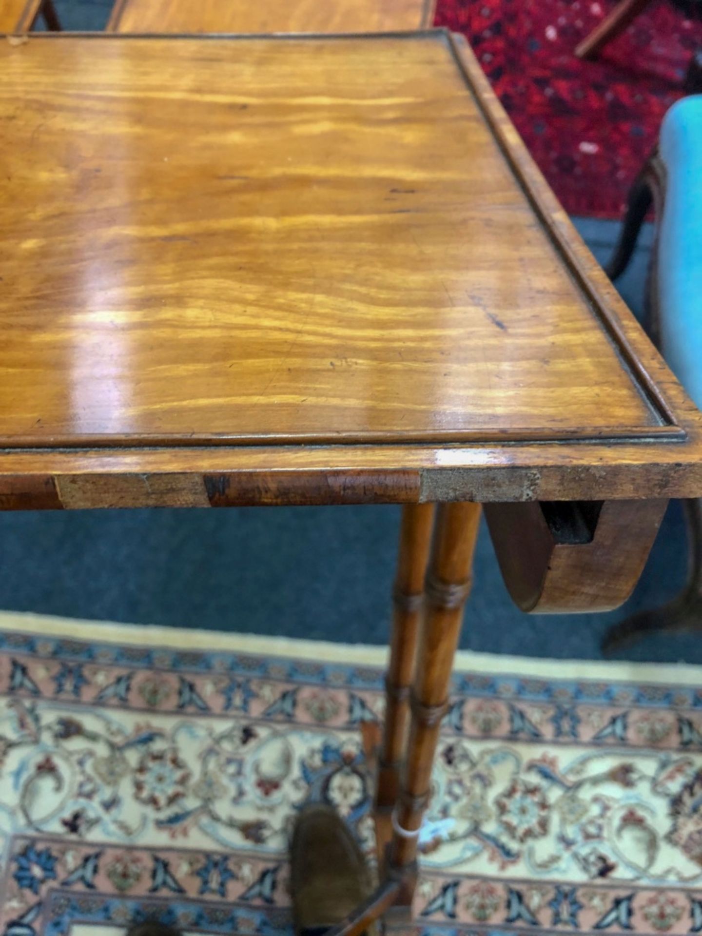 A nest of three Regency satinwood and coromandel wood tables, - Image 9 of 10