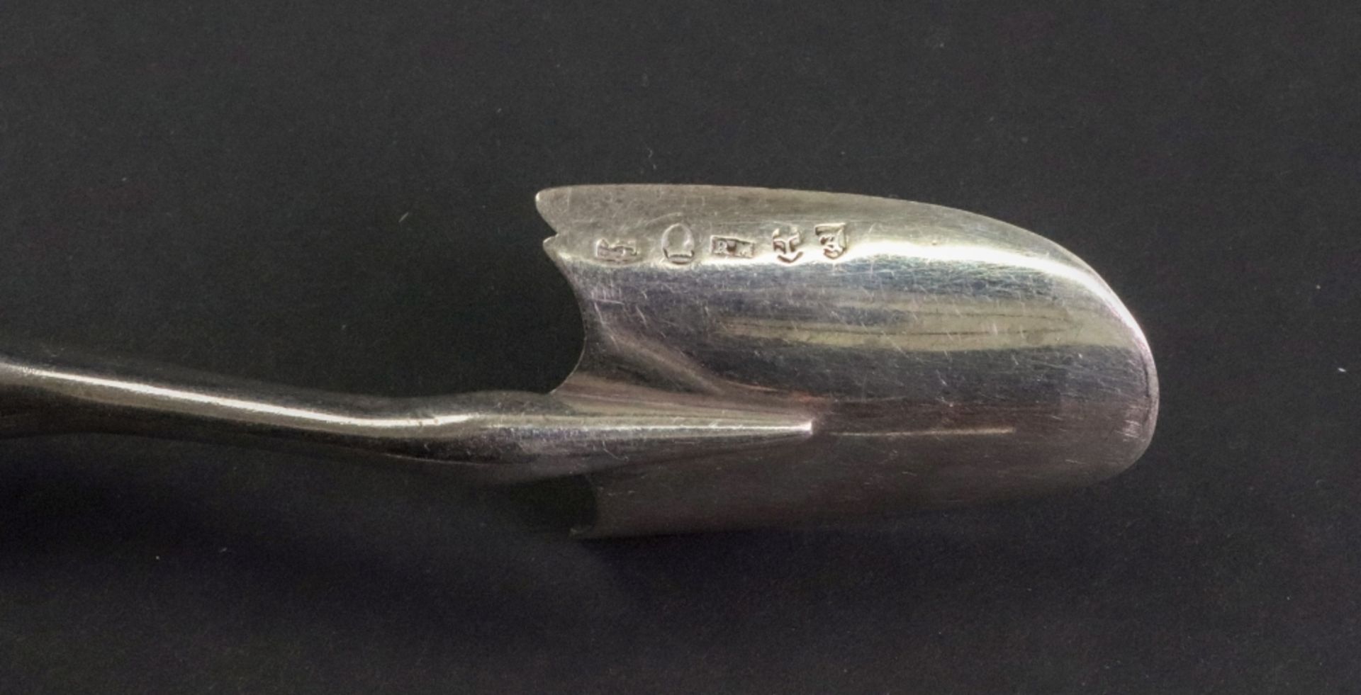 A George IV silver stilton cheese scoop, R. - Image 2 of 2