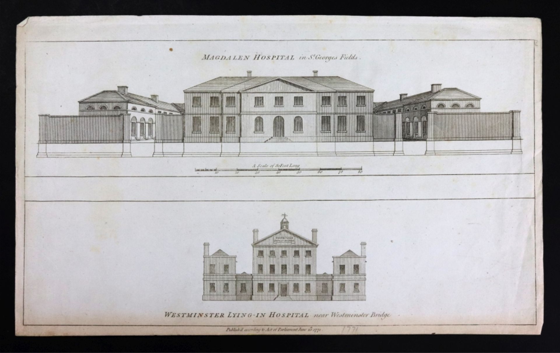 A collection of 23 prints and engravings of hospitals and medical buildings, - Image 11 of 24
