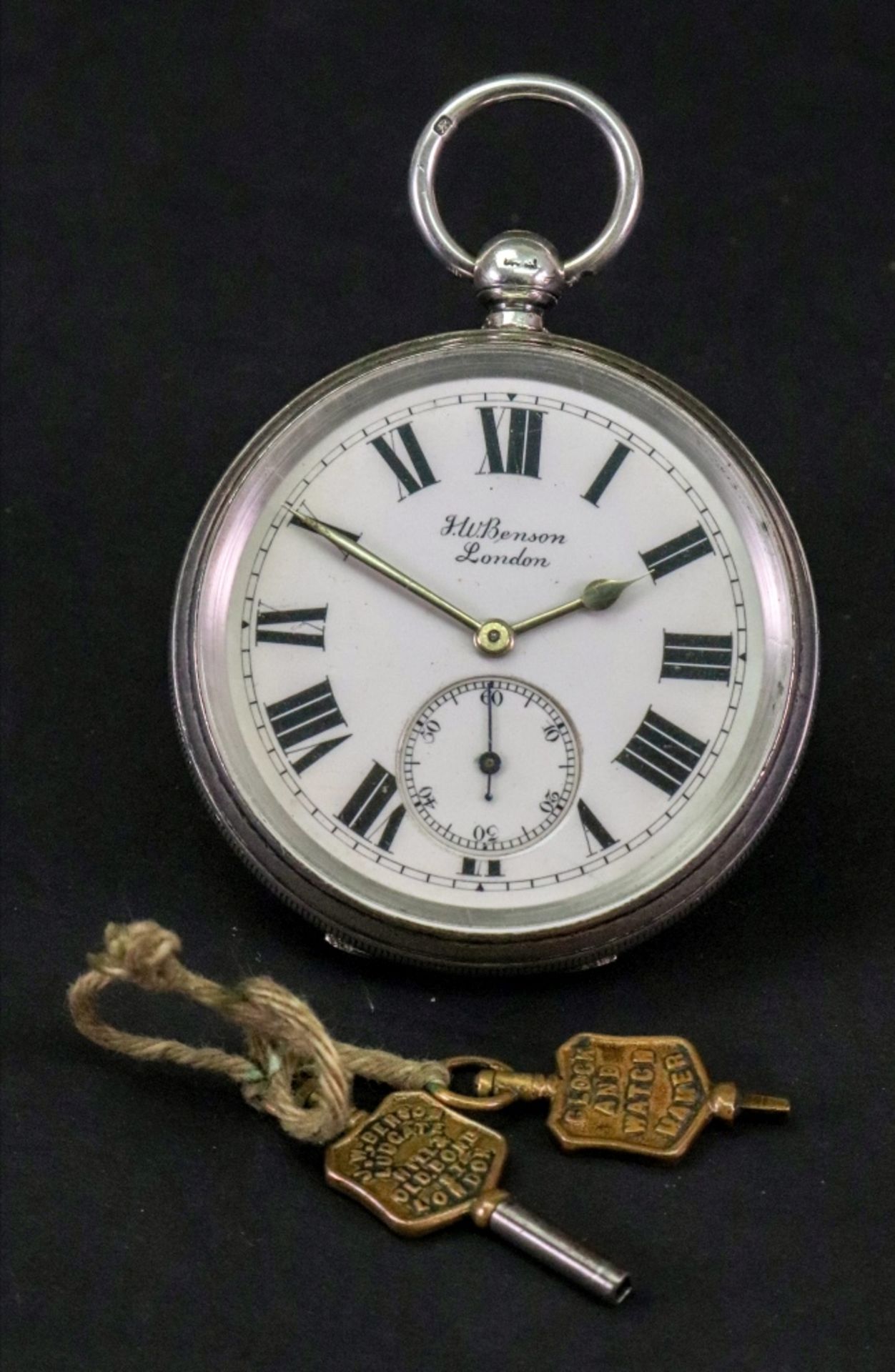 J W Benson; a gentleman's silver cased pocket watch, - Image 2 of 2