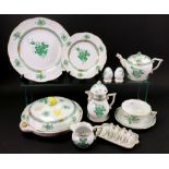 A Herend 'Apponyi Vert' pattern 13 - piece breakfast service,