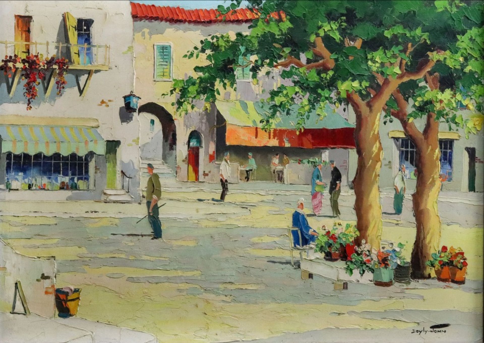 Cecil Rochfort Doyly John (British, 1906-1993) A view of a French town square,